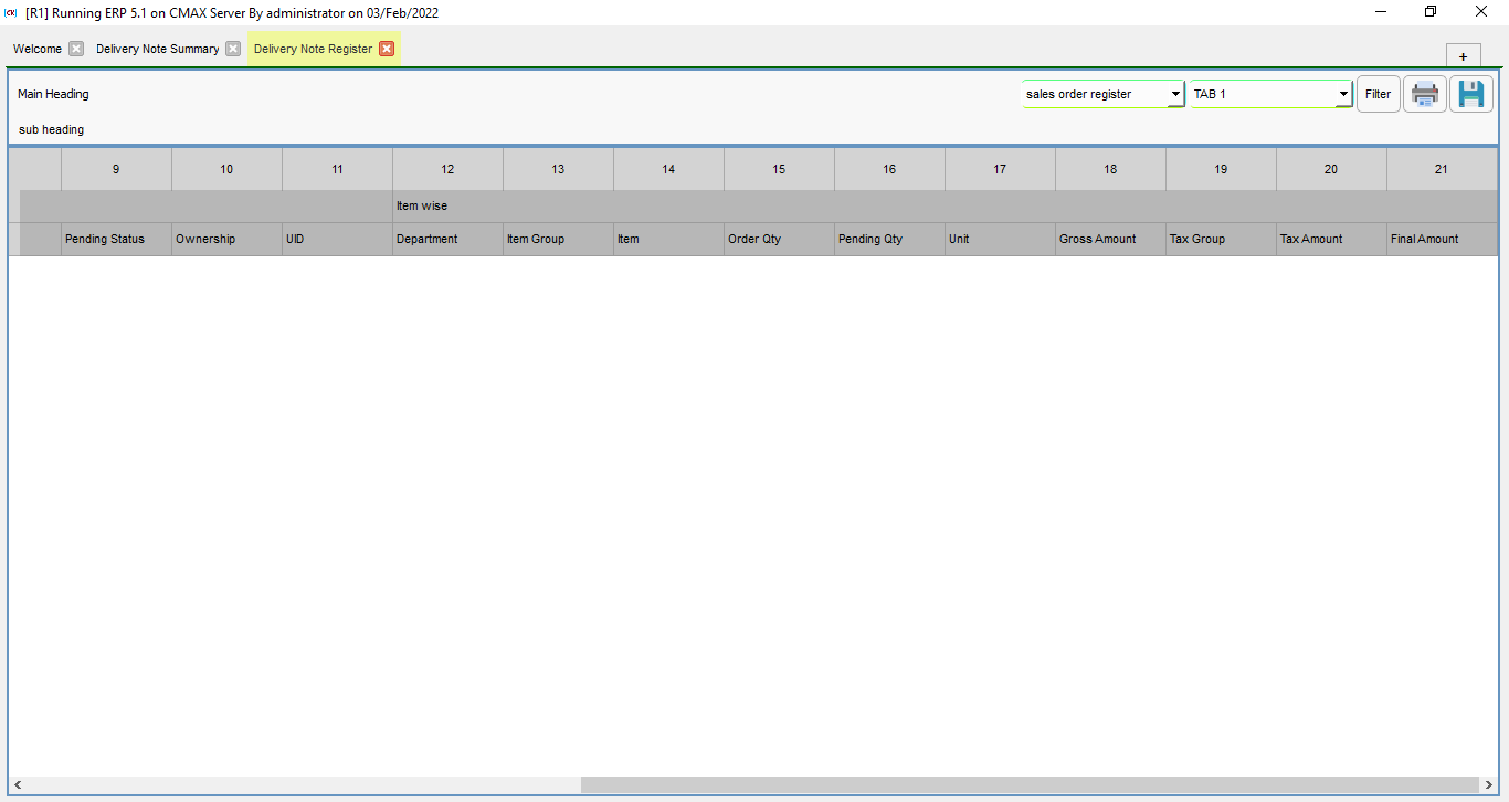 DeliveryNoteRegister